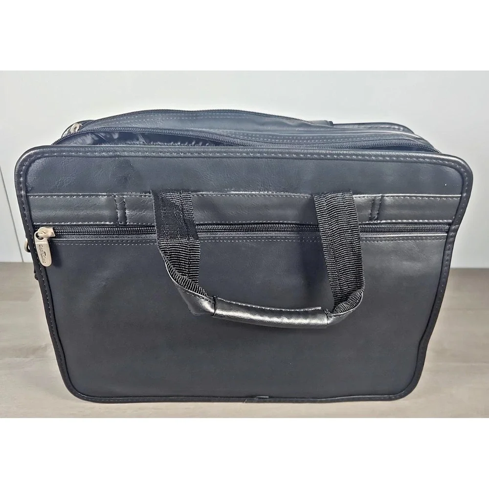 Compucase Briefcase Vintage Laptop Bag Black Expandable NWT